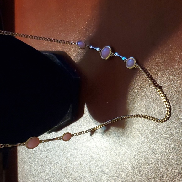 Vintage Sarah Coventry Pink Parfait Necklace Goldtone Signed - Picture 4 of 6